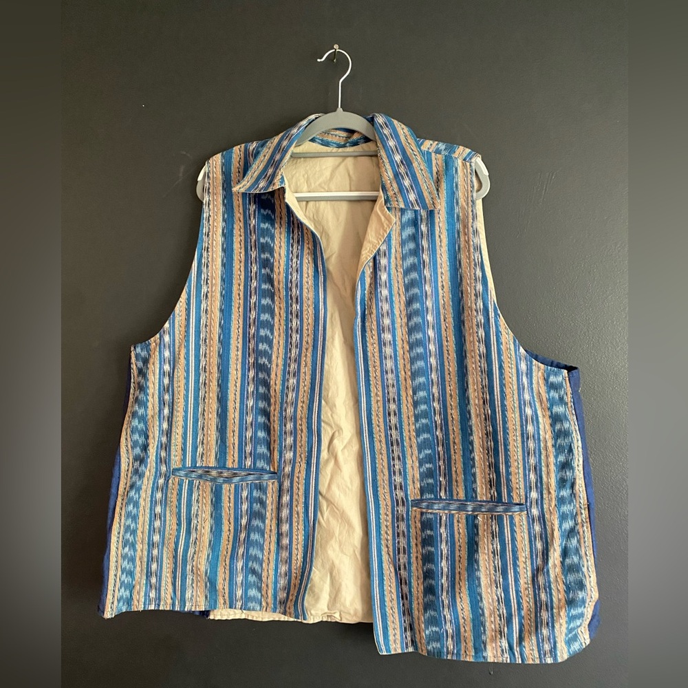 Striped Blue and Beige Vest